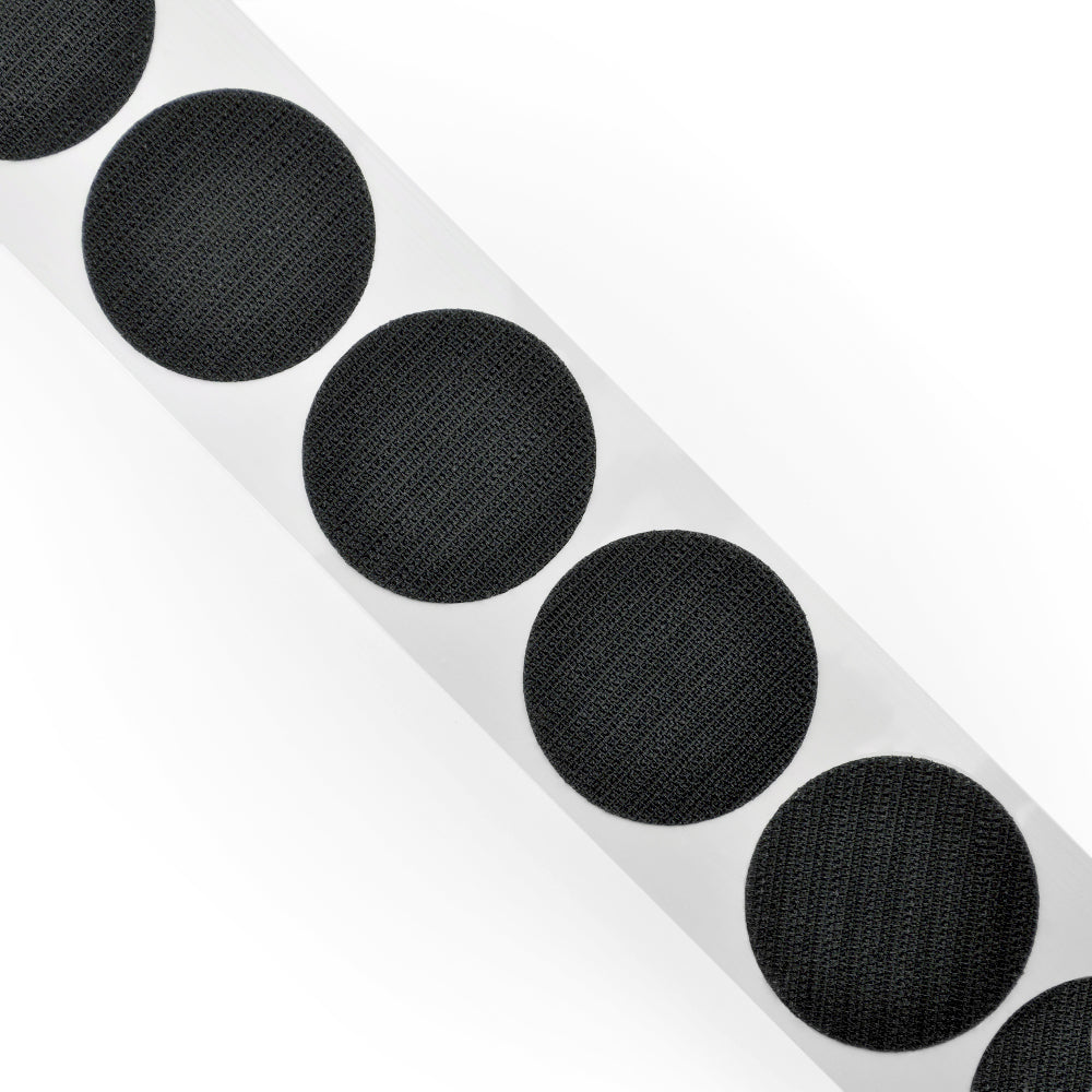 1-3/8" Black Hook Dot, 600 Dots Per Roll
