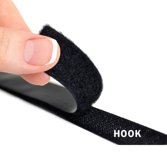 1" Black Sew Hook, 25 Yard Roll