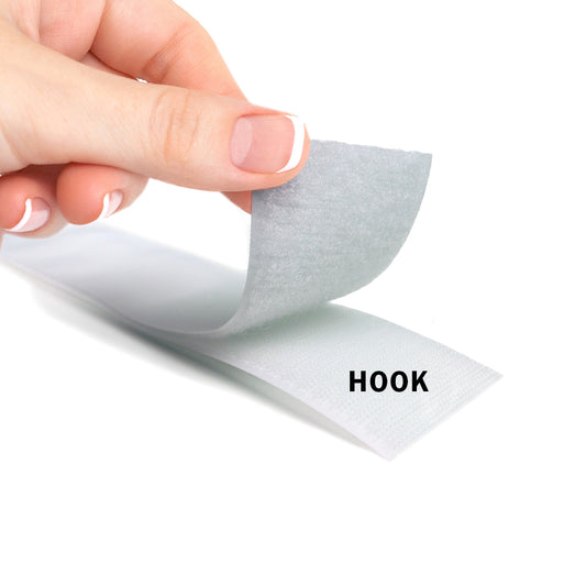 1" White Adhesive Hook, 25 Yard Roll