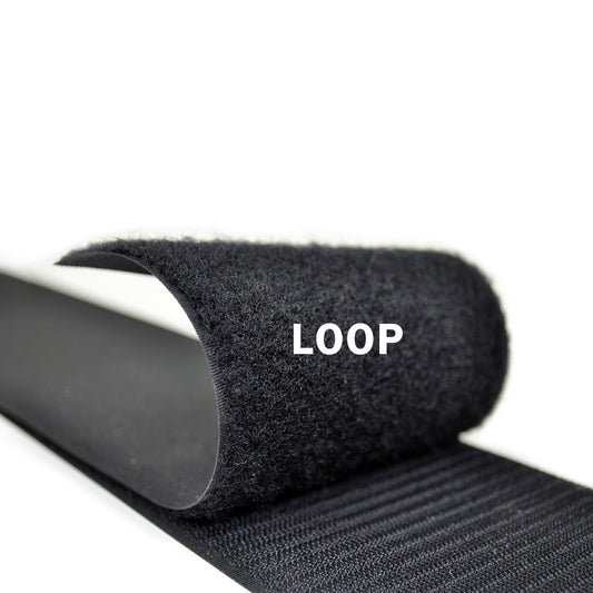 1.5" Black Adhesive Loop, 25 Yard Roll