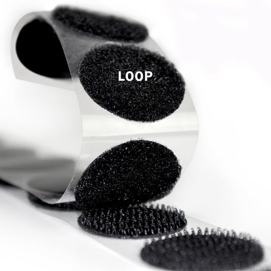 1/2" Black Loop Dot, 1400 Dots Per Roll